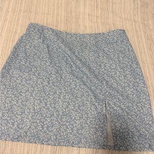 SHEIN Light Blue Floral Mini Skirt